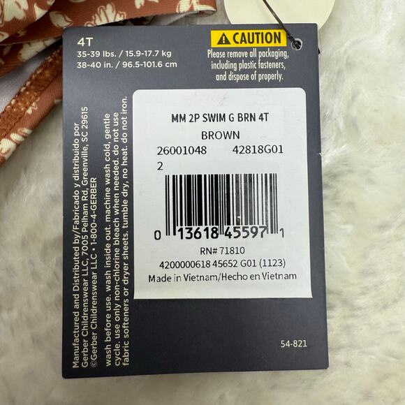 NWT Gerber Modern Moments Girls 2-Piece Toddler Summer Swimsuit 4T - Picture 5 of 8